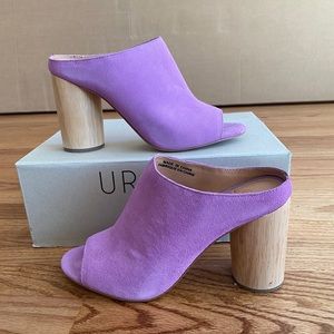 Urban Outfitters Poppy Suede Wood Heel Mule